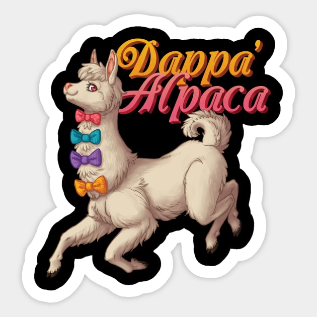 Dapper Alpaca Sticker by Scapegoated